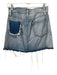 Frame Size 25 Light Wash Cotton Denim Mini Distressed Cut Off 5 Pocket Skirt Light Wash / 25