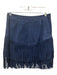 Intermix Size 2 Navy Blue Suede Fringe Mini Side Zip Skirt Navy Blue / 2