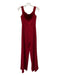 Jay Godfrey Size M Dark Red Polyester Cut Outs Off Shoulder Sleeveless Jumpsuit Dark Red / M