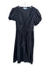 Hill House Size S Black Cotton Button Down Tie V Neck Maxi Dress Black / S