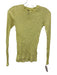 Vince Size XS Yellow Green Cotton Blend Long Sleeve Ribbed Sheer Stretch Top Yellow Green / XS