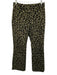 Derek Lam 10 Crosby Size 2 Green & Black Cotton Leopard Print Zip fly away Pants Green & Black / 2