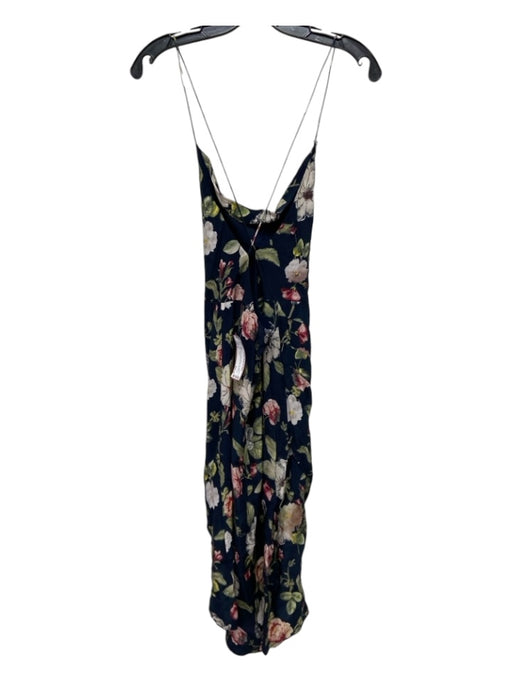 Alice + Olivia Size 2 Blue, Green, Multi Cupro Low Back Floral Midi Dress Blue, Green, Multi / 2