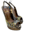 Christian Louboutin Shoe Size 36 Gold, Black & Tan Leather Platform Pumps Gold, Black & Tan / 36