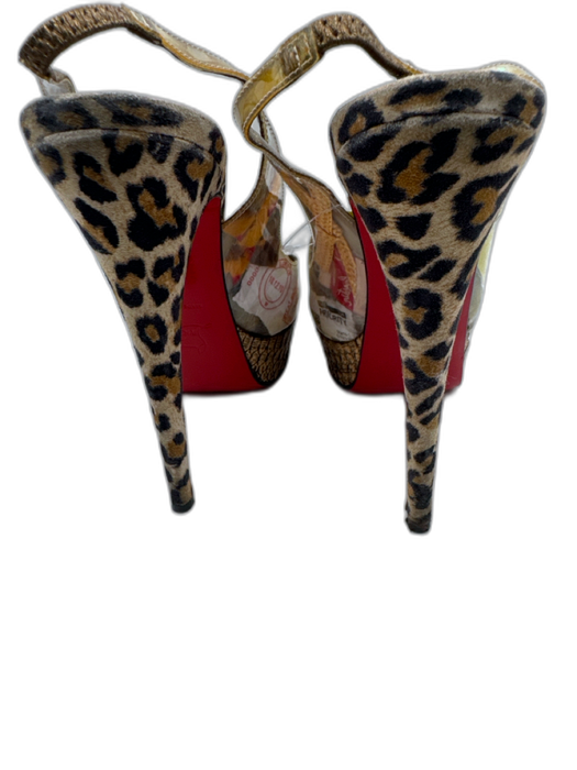 Christian Louboutin Shoe Size 36 Gold, Black & Tan Leather Platform Pumps Gold, Black & Tan / 36