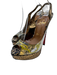 Christian Louboutin Shoe Size 36 Gold, Black & Tan Leather Platform Pumps Gold, Black & Tan / 36