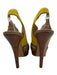 Fendi Shoe Size 36 Beige & Yellow Leather Upper Criss Cross Slingbacks Beige & Yellow / 36