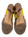 Fendi Shoe Size 36 Beige & Yellow Leather Upper Criss Cross Slingbacks Beige & Yellow / 36