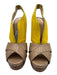 Fendi Shoe Size 36 Beige & Yellow Leather Upper Criss Cross Slingbacks Beige & Yellow / 36