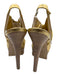 Fendi Shoe Size 36 Gold Leather Upper Metallic Twist Logo Plaque Slingbacks Gold / 36