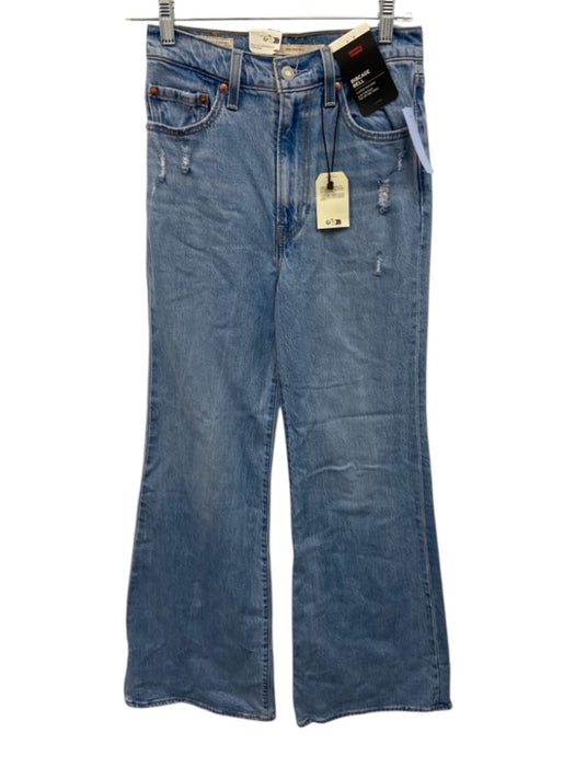 Levi's Size 25 Medium light wash Cotton Blend Denim Distressed High Rise Jeans Medium light wash / 25