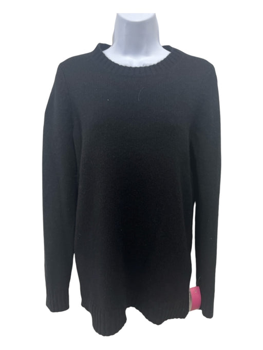 Khaite Size S Black Cashmere Ribbed Trim Long Sleeve Knit Sweater Black / S