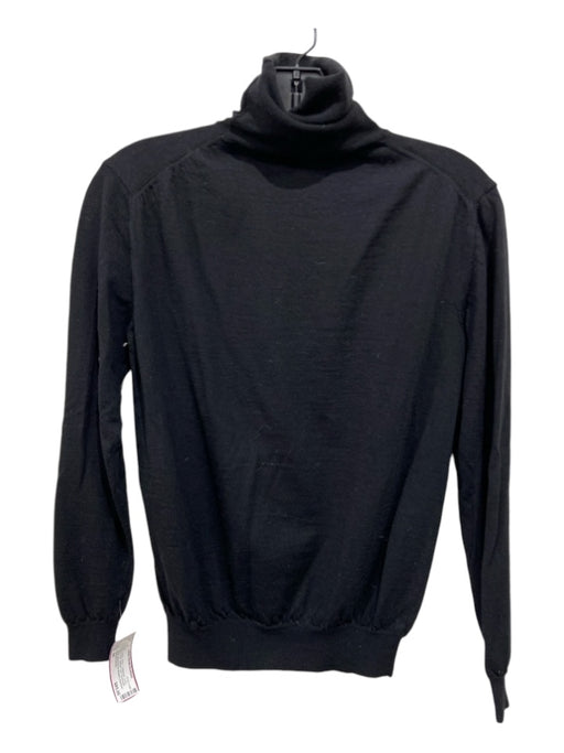 Stella McCartney Size 44 Black Wool Turtleneck Long Sleeve Thin Ribbed Trim Top Black / 44