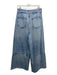 Khaite Size 30 Med Wash Cotton Denim High Rise Raw Hem Snap & Zip Wide Leg Jeans Med Wash / 30