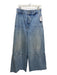 Khaite Size 30 Med Wash Cotton Denim High Rise Raw Hem Snap & Zip Wide Leg Jeans Med Wash / 30