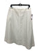 Partow Size 10 White Cotton Blend Midi Assymetric Back Zip Paneled Skirt White / 10