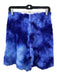 Odeeh Size 36 Blue Cotton Fuzzy Elastic Waist Tie Dye Mid Thigh Shorts Blue / 36