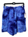 Odeeh Size 36 Blue Cotton Fuzzy Elastic Waist Tie Dye Mid Thigh Shorts Blue / 36