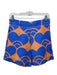 Odeeh Size 36 Orange & Blue Cotton Side Zip Ribbed Heart Print High Rise Shorts Orange & Blue / 36