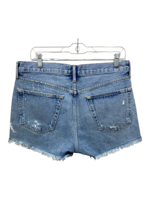 Agolde Size 29 Light Wash Cotton Denim High Rise Button Fly distressed Shorts Light Wash / 29