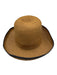 Jennifer Hoertz Tan & black Straw Woven Round Lace Up Detail Sun Hat Tan & black