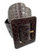 Yves Saint Laurent Brown Alligator Leather Square Buckle Wide Belts Brown / 34