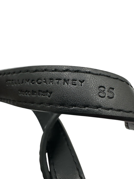 Stella McCartney Black Faux Leather Croc Embossed Silver Tone Hardware Belts Black / 85