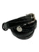 Stella McCartney Black Faux Leather Croc Embossed Silver Tone Hardware Belts Black / 85