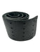 Hache Black Leather Wide Perforated Peg Buckle Belts Black / 44