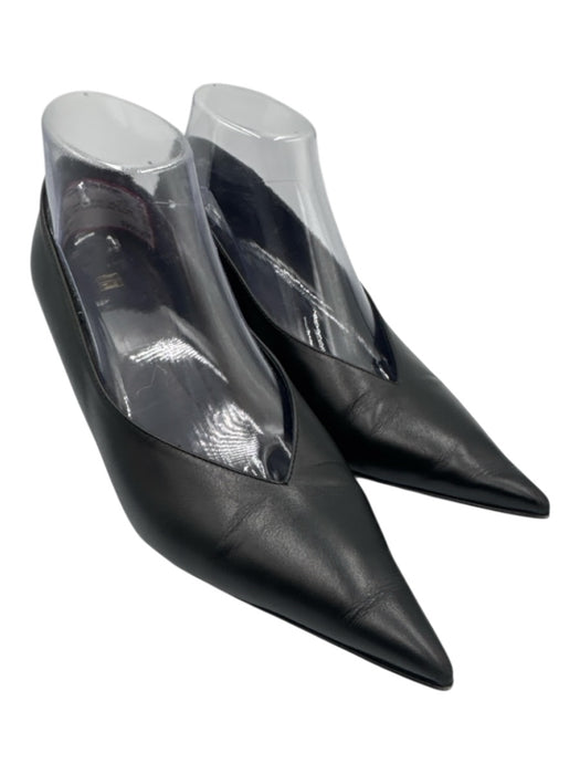 Toteme Shoe Size 39 Black Leather Upper Pointed Toe Sculpted Detail Pumps Black / 39