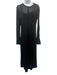 Khaite Size M Black Viscose Sheer Mesh Long Sleeve 1/2 Button Front Dress Black / M