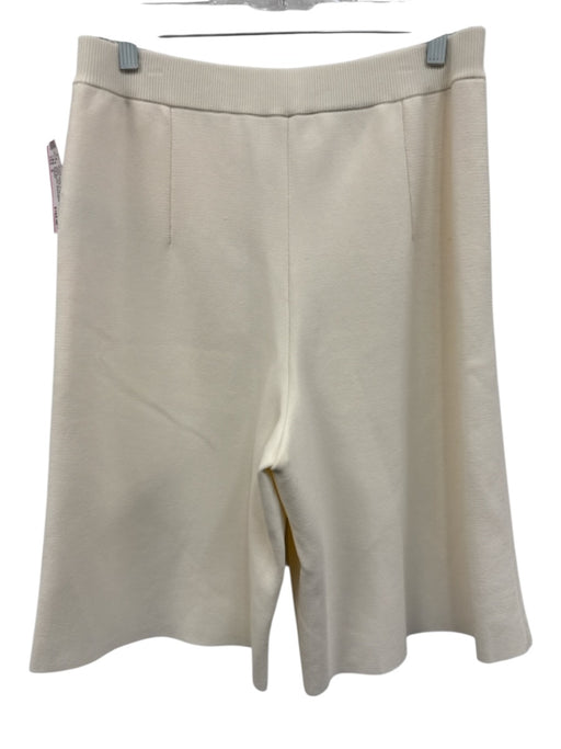 Toteme Size S Cream White Viscose Blend Knit Stretch Hook & Zip Fly Shorts Cream White / S