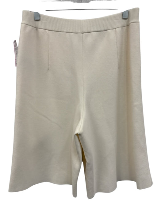 Toteme Size S Cream White Viscose Blend Knit Stretch Hook & Zip Fly Shorts Cream White / S