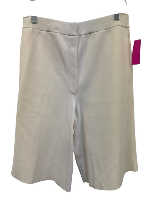 Toteme Size S Cream White Viscose Blend Knit Stretch Hook & Zip Fly Shorts Cream White / S