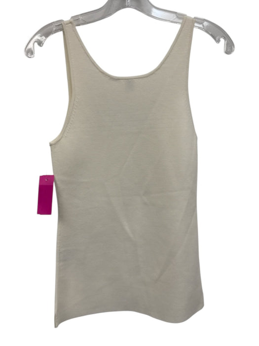 Toteme Size M Cream White Viscose Blend Knit Stretch Scoop Neck Tank Top Cream White / M