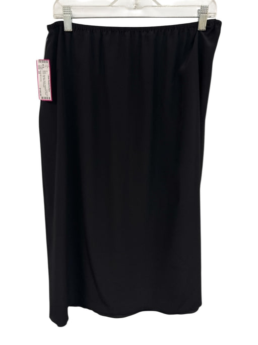 Stella McCartney Size 44 Black Viscose Elastic Waistband Semi Sheer Slip Skirt Black / 44