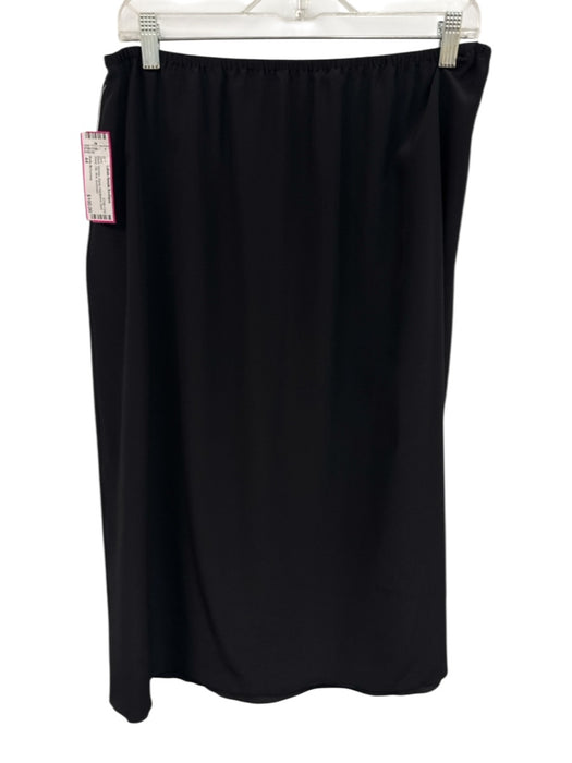 Stella McCartney Size 44 Black Viscose Elastic Waistband Semi Sheer Slip Skirt Black / 44