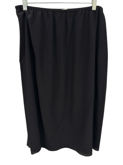 Stella McCartney Size 44 Black Viscose Elastic Waistband Semi Sheer Slip Skirt Black / 44
