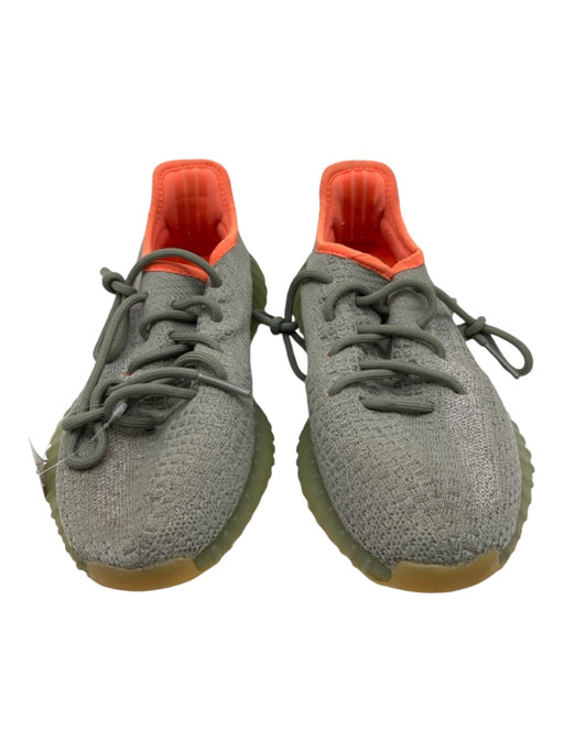 Yeezy Adidas Shoe Size 5 Sage Green & Orange Synthetic Knit Lace Up Sneakers Sage Green & Orange / 5