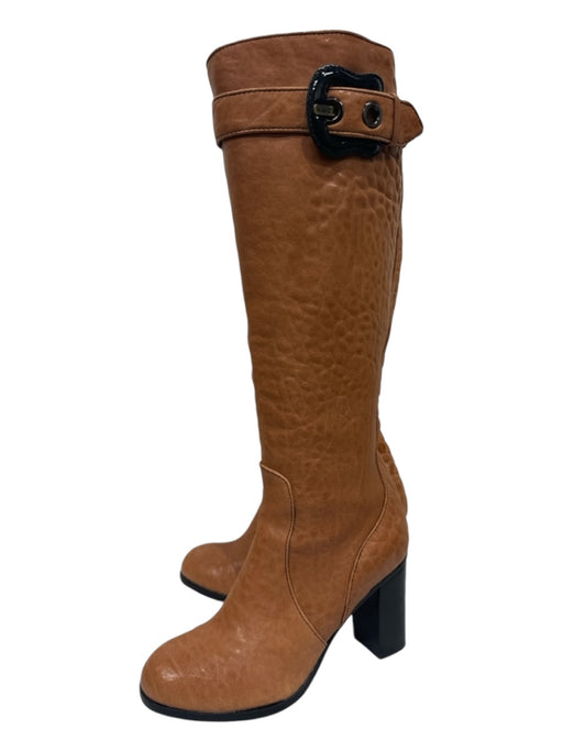 Fendi Shoe Size 35 Camel Brown Leather round toe Buckle Detail Knee High Boots Camel Brown / 35