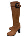 Fendi Shoe Size 35 Camel Brown Leather round toe Buckle Detail Knee High Boots Camel Brown / 35