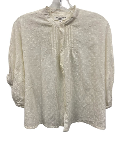 India Collection Emerson Fry Size One Size Off White Cotton Swiss Dot Crop Top Off White / One Size