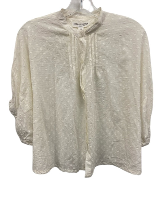 India Collection Emerson Fry Size One Size Off White Cotton Swiss Dot Crop Top Off White / One Size
