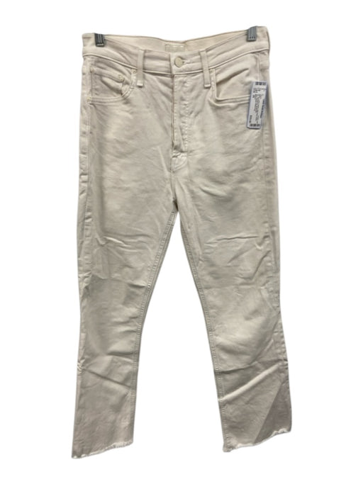 Mother Size 29 White Cotton Denim High Rise Button Fly Striahgt leg Jeans White / 29