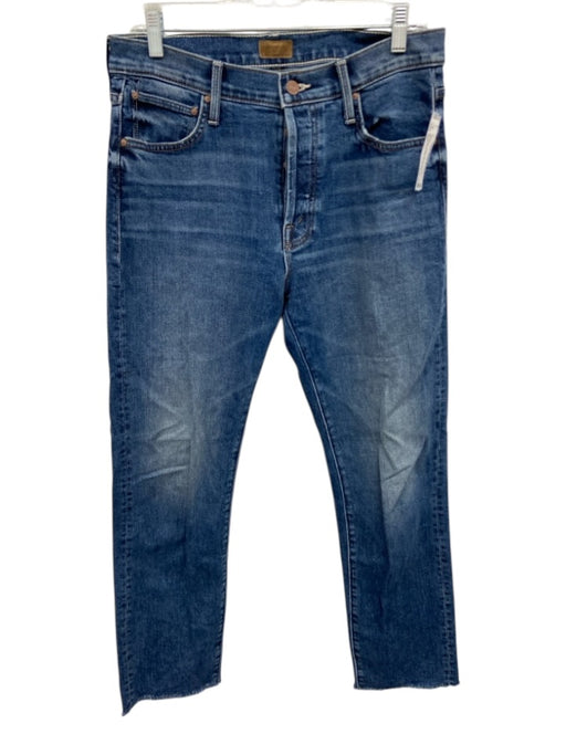 Mother Size 27 Med Wash Cotton Denim High Rise Whiskering Button Fly Jeans Med Wash / 27