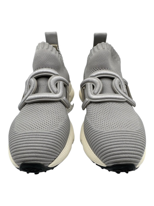Tods Shoe Size 40 Light Gray & Gray Synthetic Knit Perforated Logo Sneakers Light Gray & Gray / 40