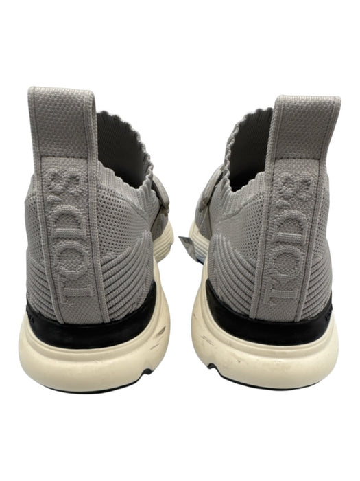 Tods Shoe Size 40 Light Gray & Gray Synthetic Knit Perforated Logo Sneakers Light Gray & Gray / 40