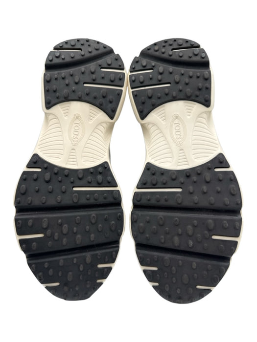 Tods Shoe Size 40 Light Gray & Gray Synthetic Knit Perforated Logo Sneakers Light Gray & Gray / 40
