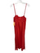 Lake Size Large Red Orange Cotton Spaghetti Strap Ruffles Elastic Waist Dress Red Orange / Large