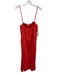 Lake Size Large Red Orange Cotton Spaghetti Strap Ruffles Elastic Waist Dress Red Orange / Large